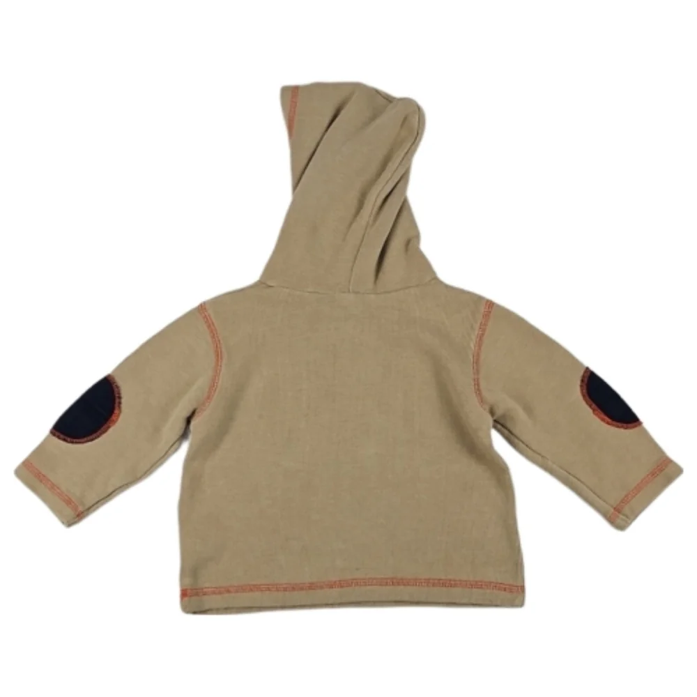 Vintage 18 Months Baby Hoodie Sweatshirt Tan Truck Bulldozer Boys 18M